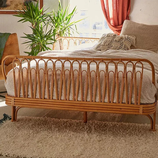 Canoga Double Rattan Bed