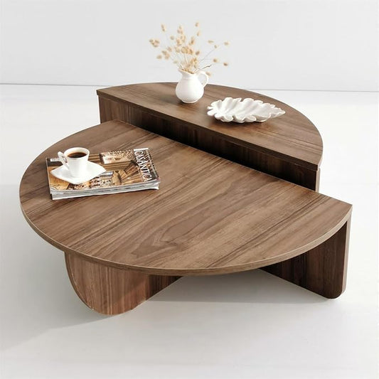 Modern Wooden Round Coffee Table,Chipboard Wood Center