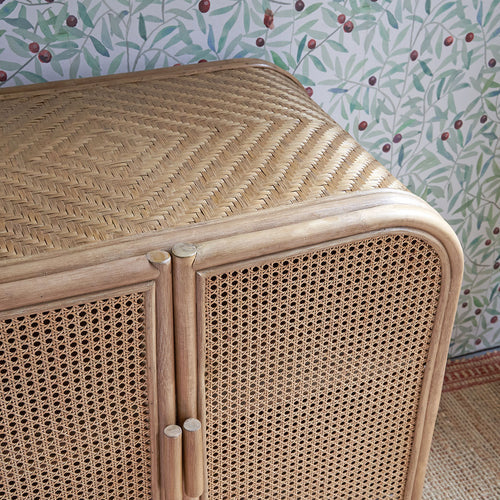 Rosalie brown rattan sideboard