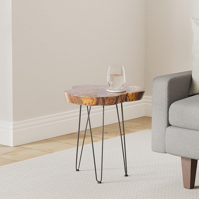 Natural Wood End Table