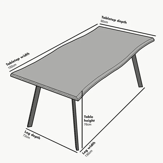 Kenora Wood Effect 150 cm Dining Table with Curved Edges 4 Seater