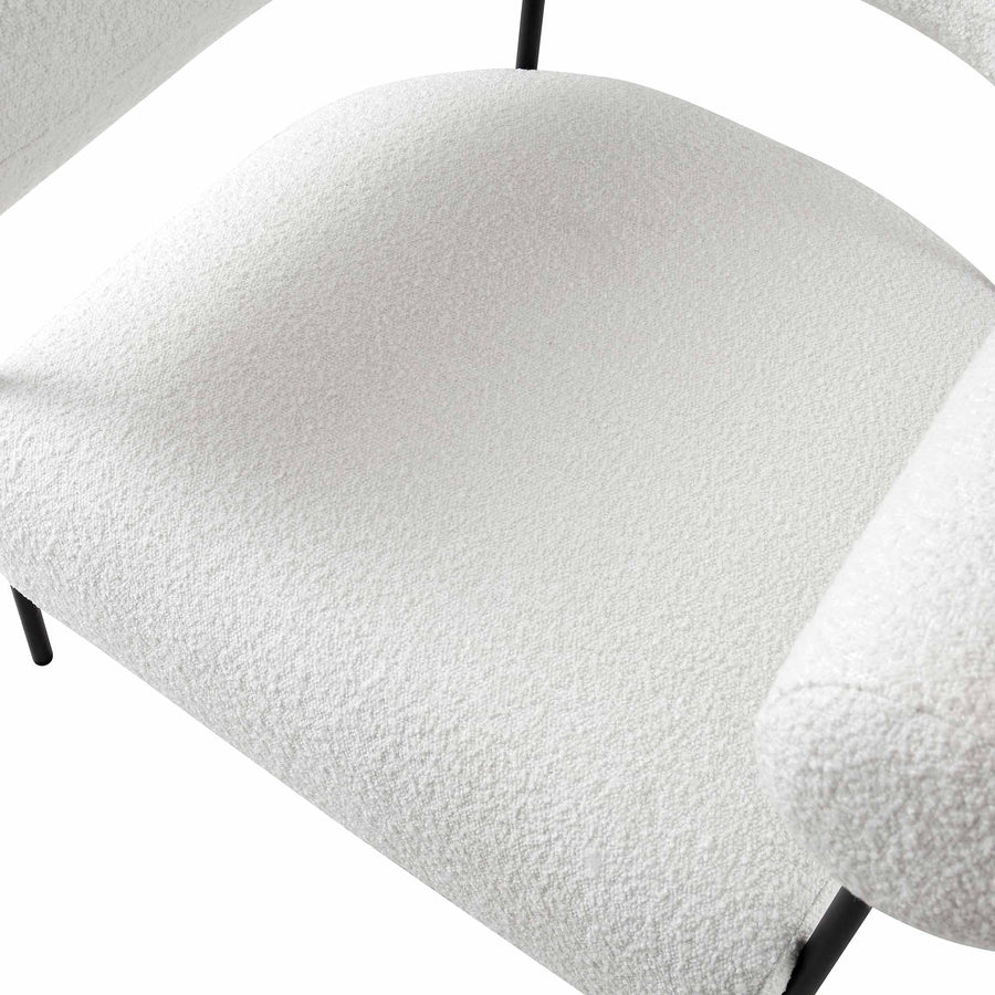 Fulbourn White Boucle Armchair