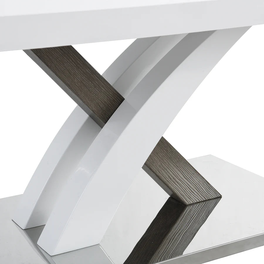 Basel High Gloss White Coffee Table with Stainless Steel Base
