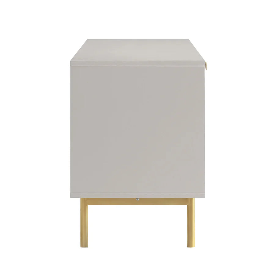 Richmond Ridged 120cm Wide TV Media Unit, Matte Taupe