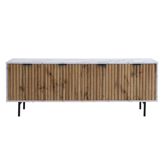 Aspen Oak and Marble Effect 150cm Wide TV Unit