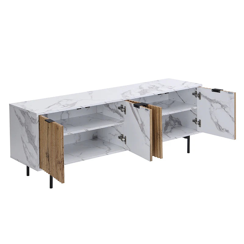 Aspen Oak and Marble Effect 150cm Wide TV Unit