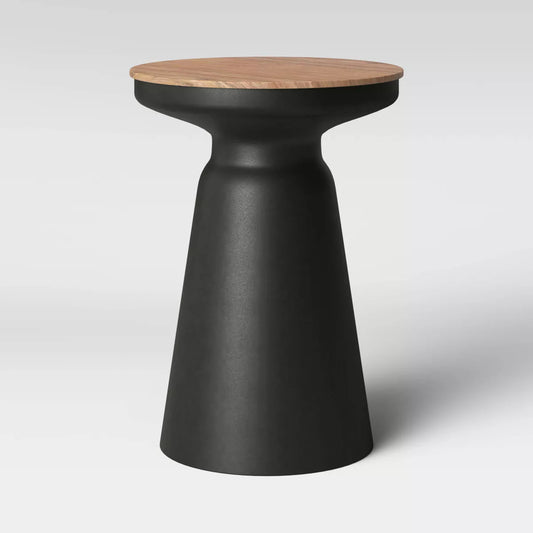 Gino Turned Drum Accent Table Black