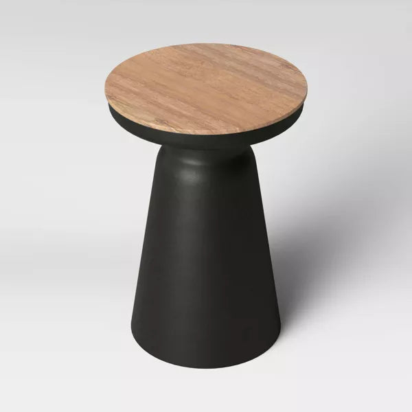 Gino Turned Drum Accent Table Black