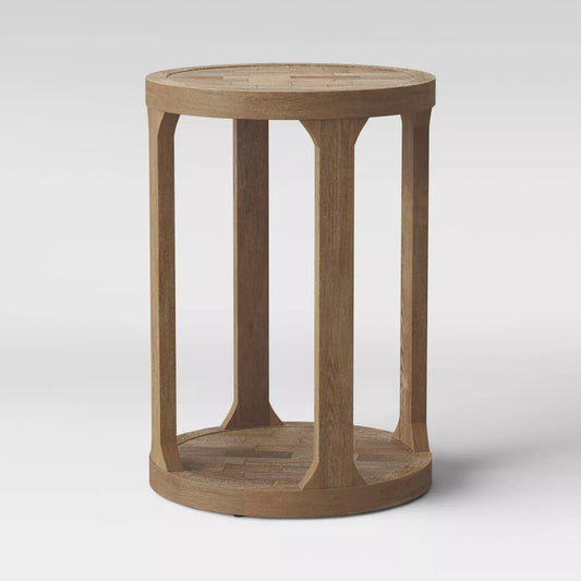 Castalia Round Accent Table Natural Wood