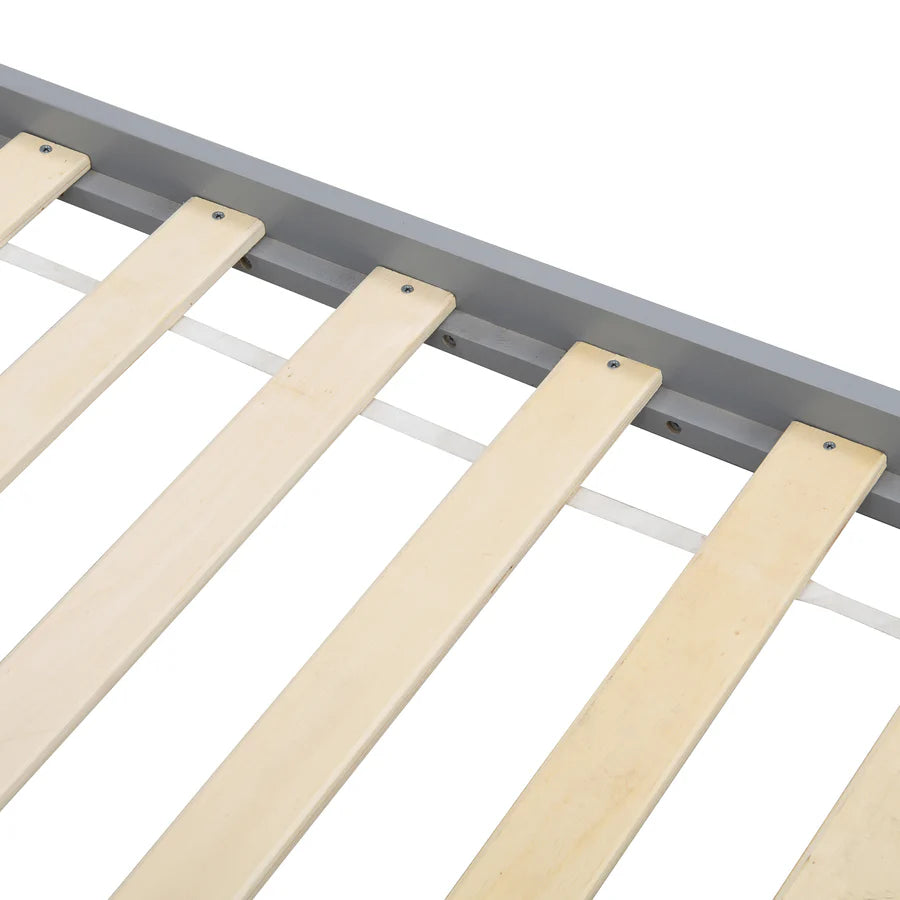 Linnelle Solid Wood Bed Frame in Grey