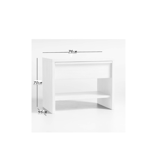 Clemente Whitewashed Ash Nightstand