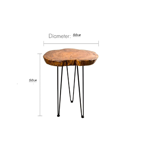 Natural Wood End Table