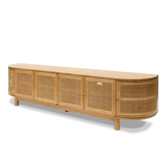 Ibarra Rattan Doors TV Entertainment unit - Natural Oak