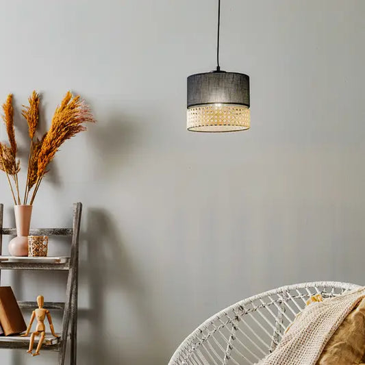Natural Boho Cane Light Fixture