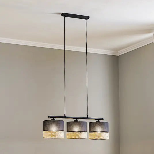 Boho Rustic Rattan Ceiling Lamp