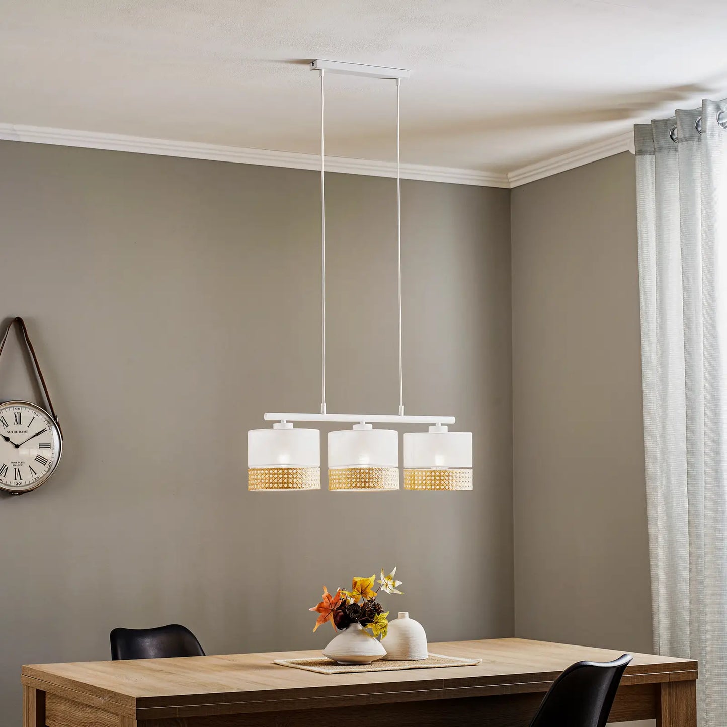 Modern Cane and Rattan Ceiling Light