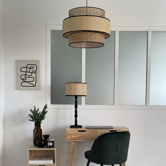 Traditional Boho Rattan Hanging Light