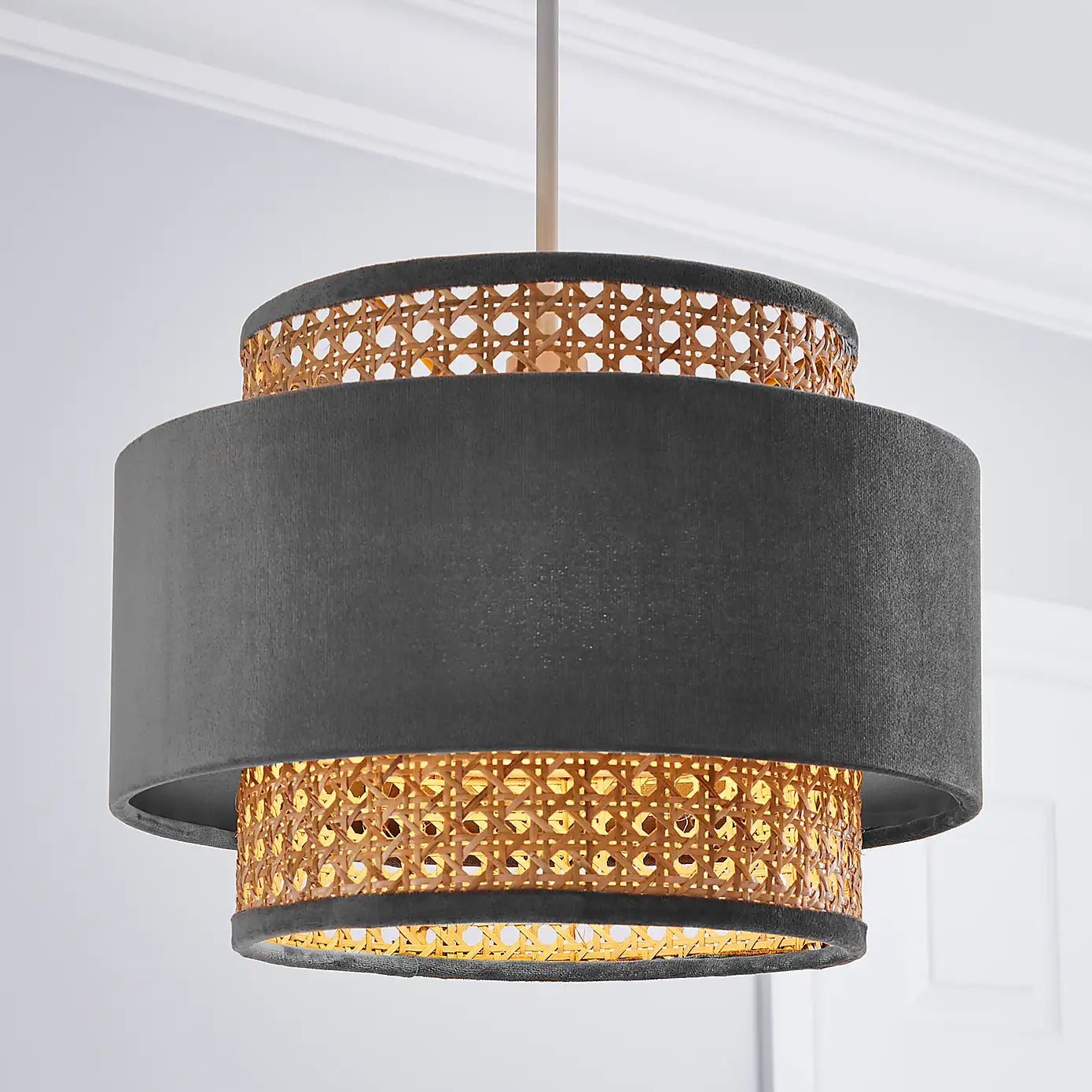 Handmade Boho Rattan Ceiling Lamp