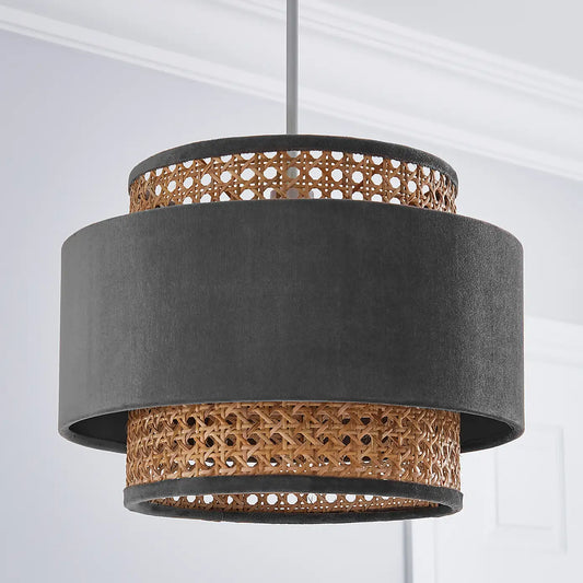 Handmade Boho Rattan Ceiling Lamp