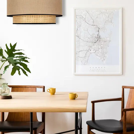 Natural Cane Boho Ceiling Lamp