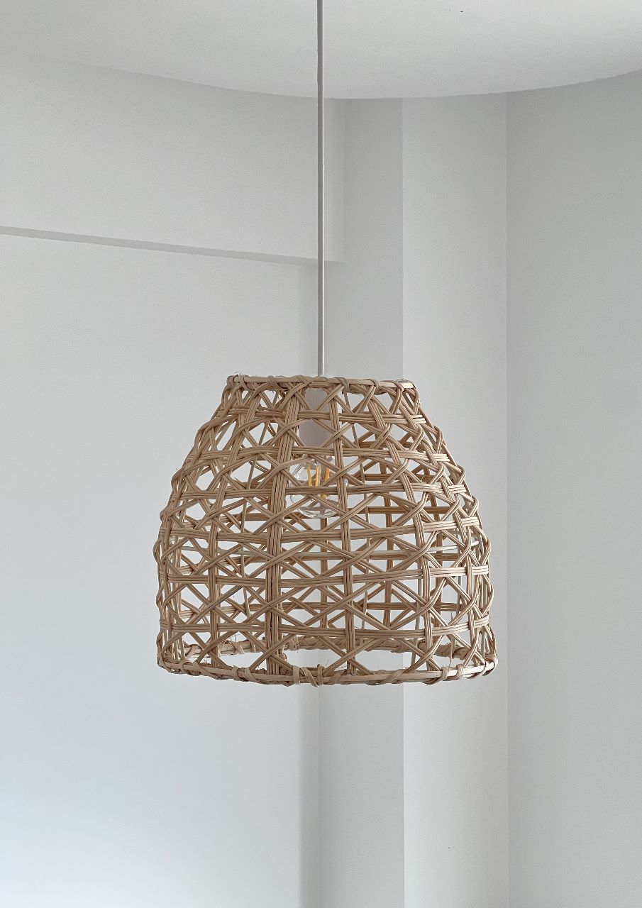 Handcrafted Cane Boho Ceiling Lamp