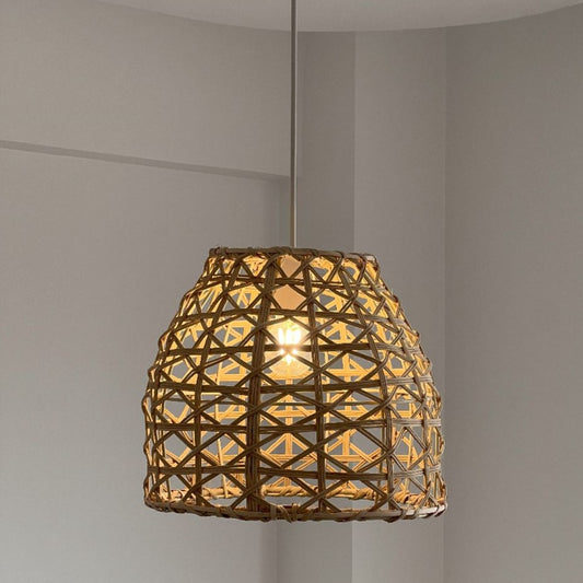 Handcrafted Cane Boho Ceiling Lamp