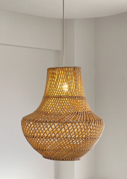 Woven Rattan Boho Pendant Lamp