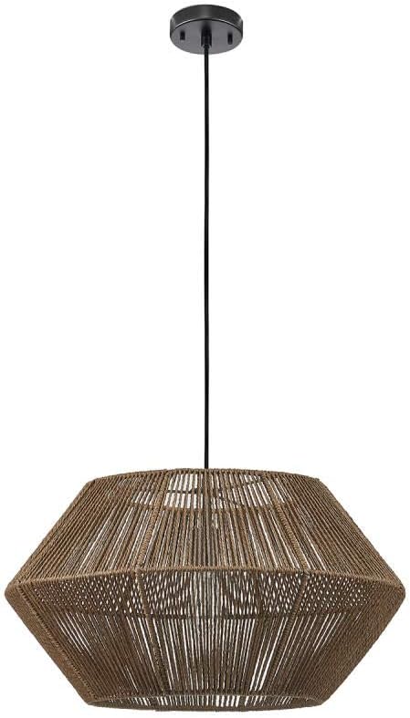 Organic Cane and Rattan Pendant