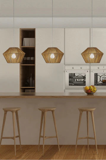 Artistic Bohemian Cane Ceiling Lamp