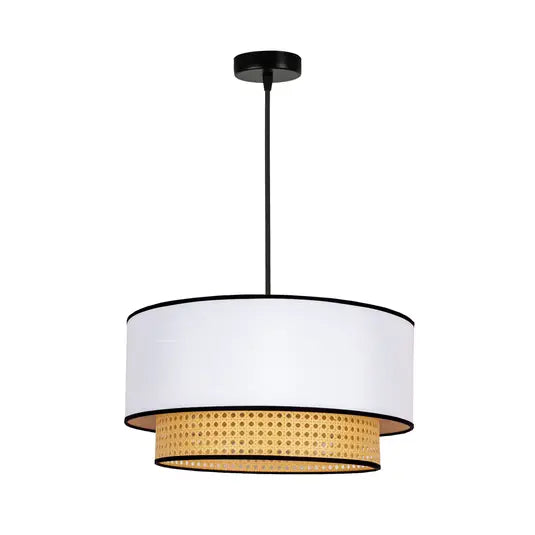 Woven Cane Boho Pendant Lamp