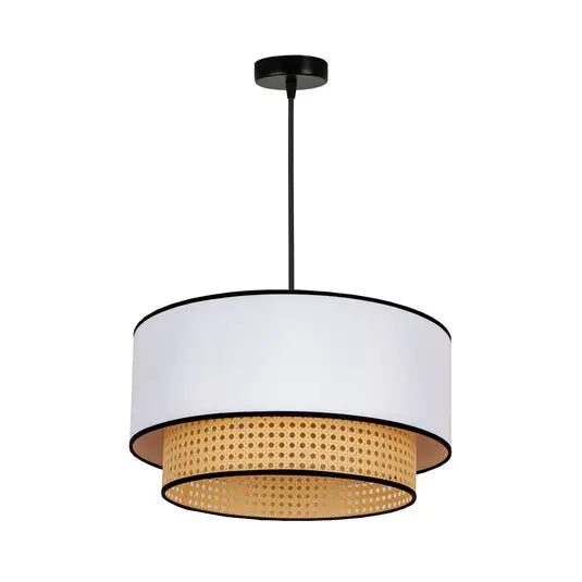 Woven Cane Boho Pendant Lamp