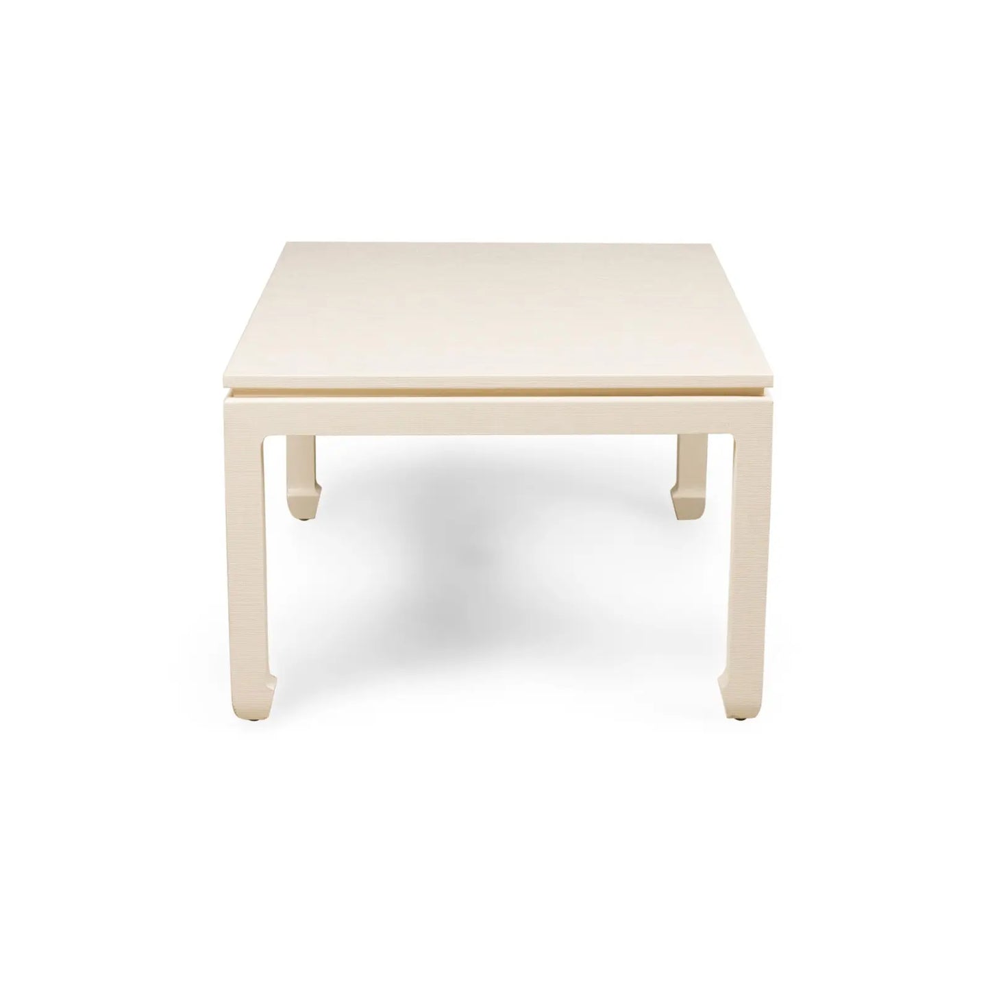 Asian Contemporary Ming Dynasty Style Beige Raffia Wrapped Coffee Table