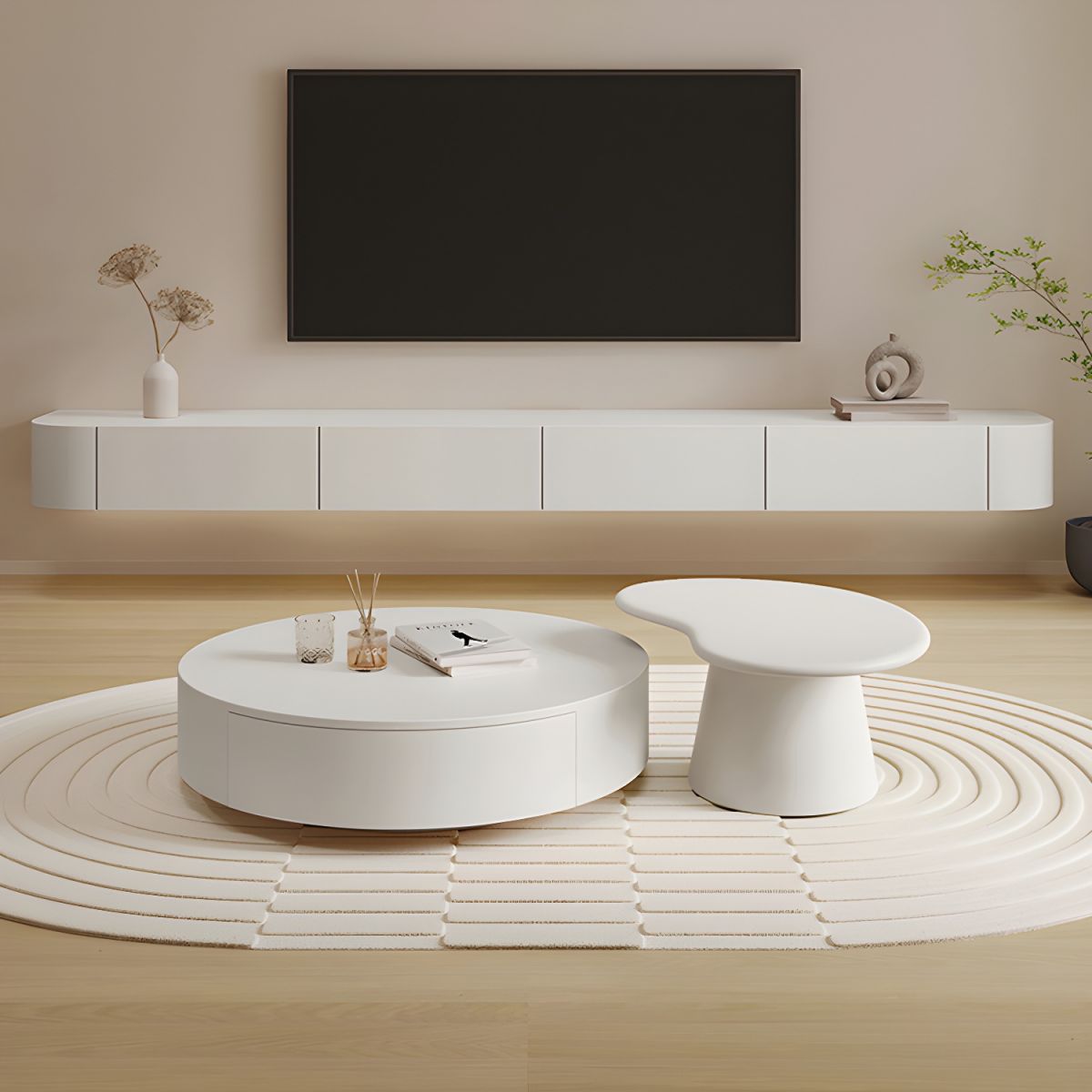 Modern White TV Stand