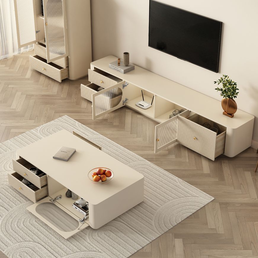 Beige Simplistic TV Stand