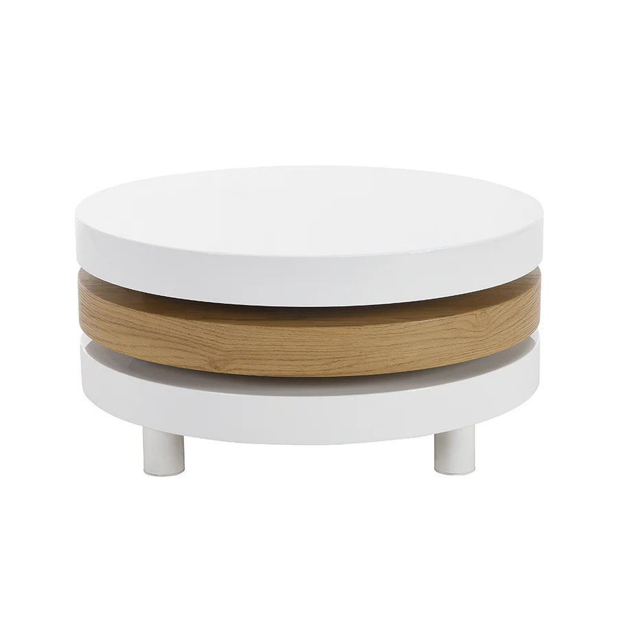 Gomboc 3 Tier High Gloss Rotating Coffee Table