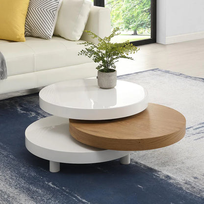 Gomboc 3 Tier High Gloss Rotating Coffee Table