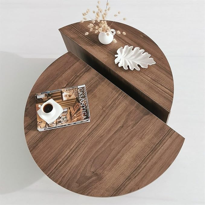Modern Wooden Round Coffee Table,Chipboard Wood Center