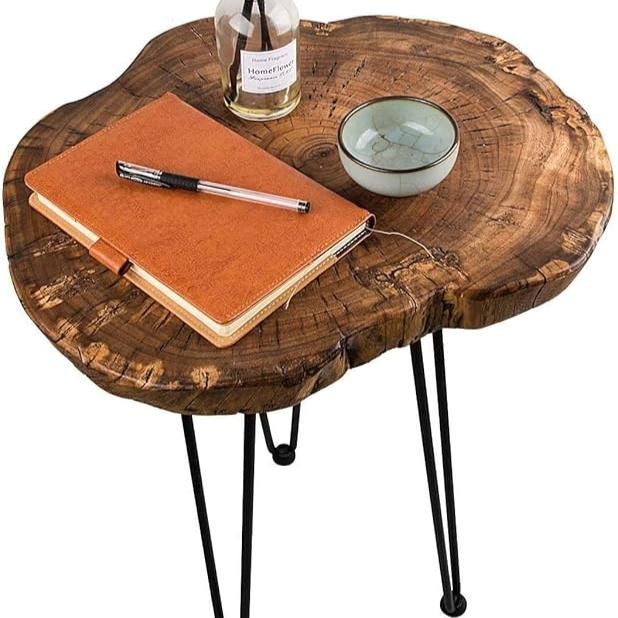 Natural Wood End Table