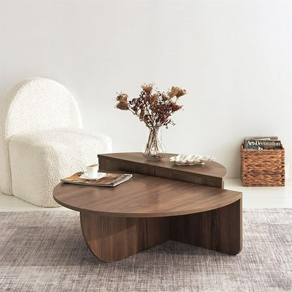 Modern Wooden Round Coffee Table,Chipboard Wood Center