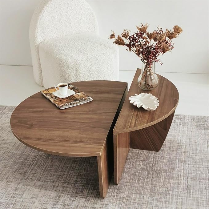 Modern Wooden Round Coffee Table,Chipboard Wood Center