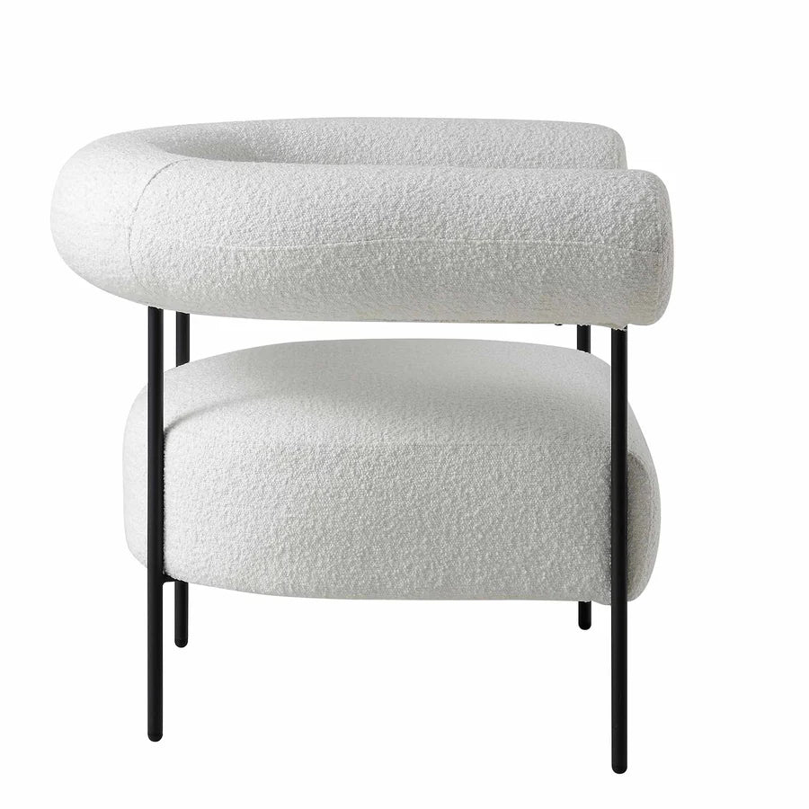 Fulbourn White Boucle Armchair
