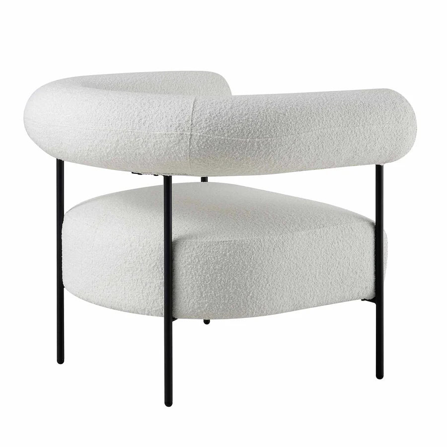 Fulbourn White Boucle Armchair