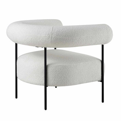 Fulbourn White Boucle Armchair