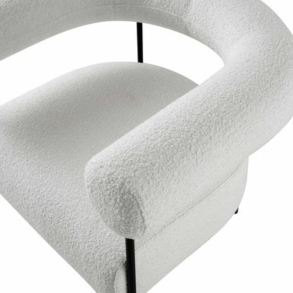 Fulbourn White Boucle Armchair