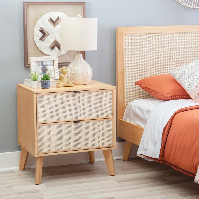 Amani 2 - Drawer Cane Nightstand