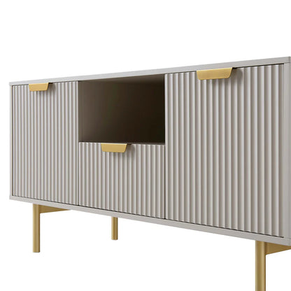 Richmond Ridged 120cm Wide TV Media Unit, Matte Taupe