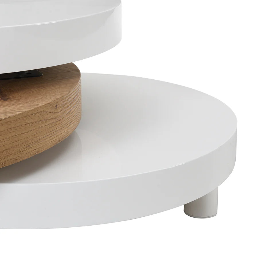 Gomboc 3 Tier High Gloss Rotating Coffee Table