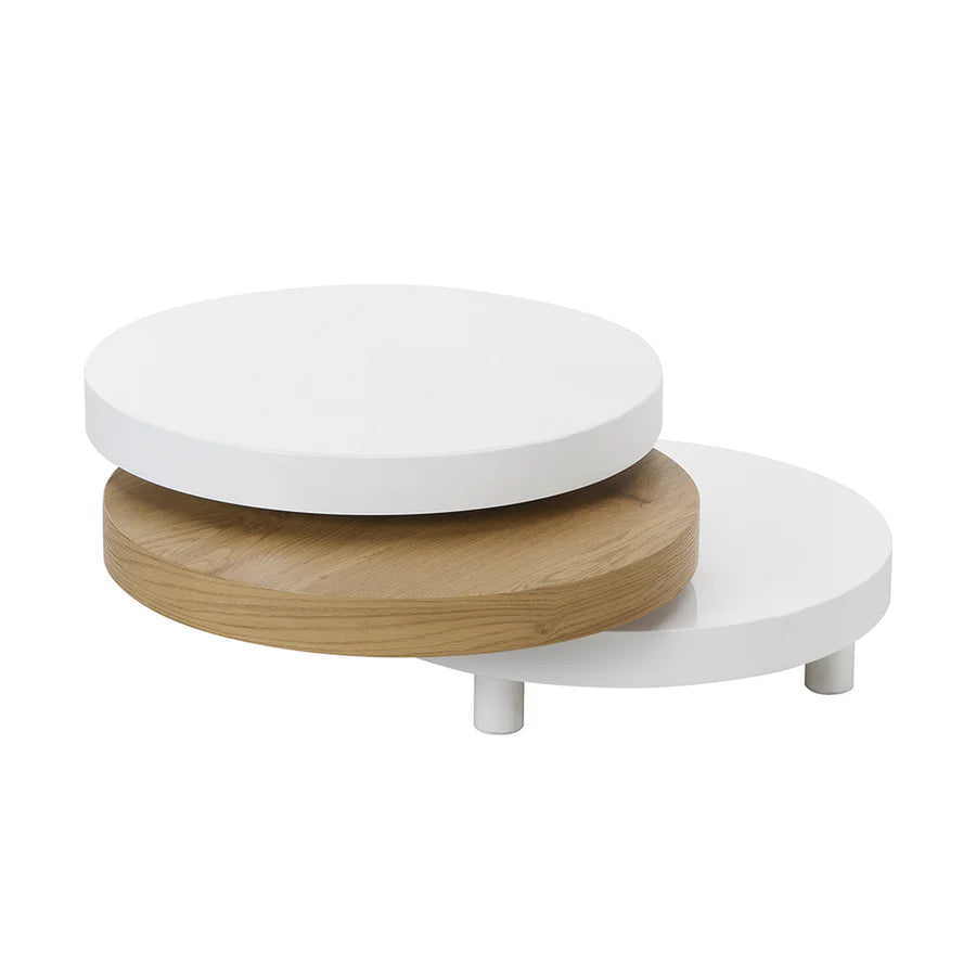 Gomboc 3 Tier High Gloss Rotating Coffee Table