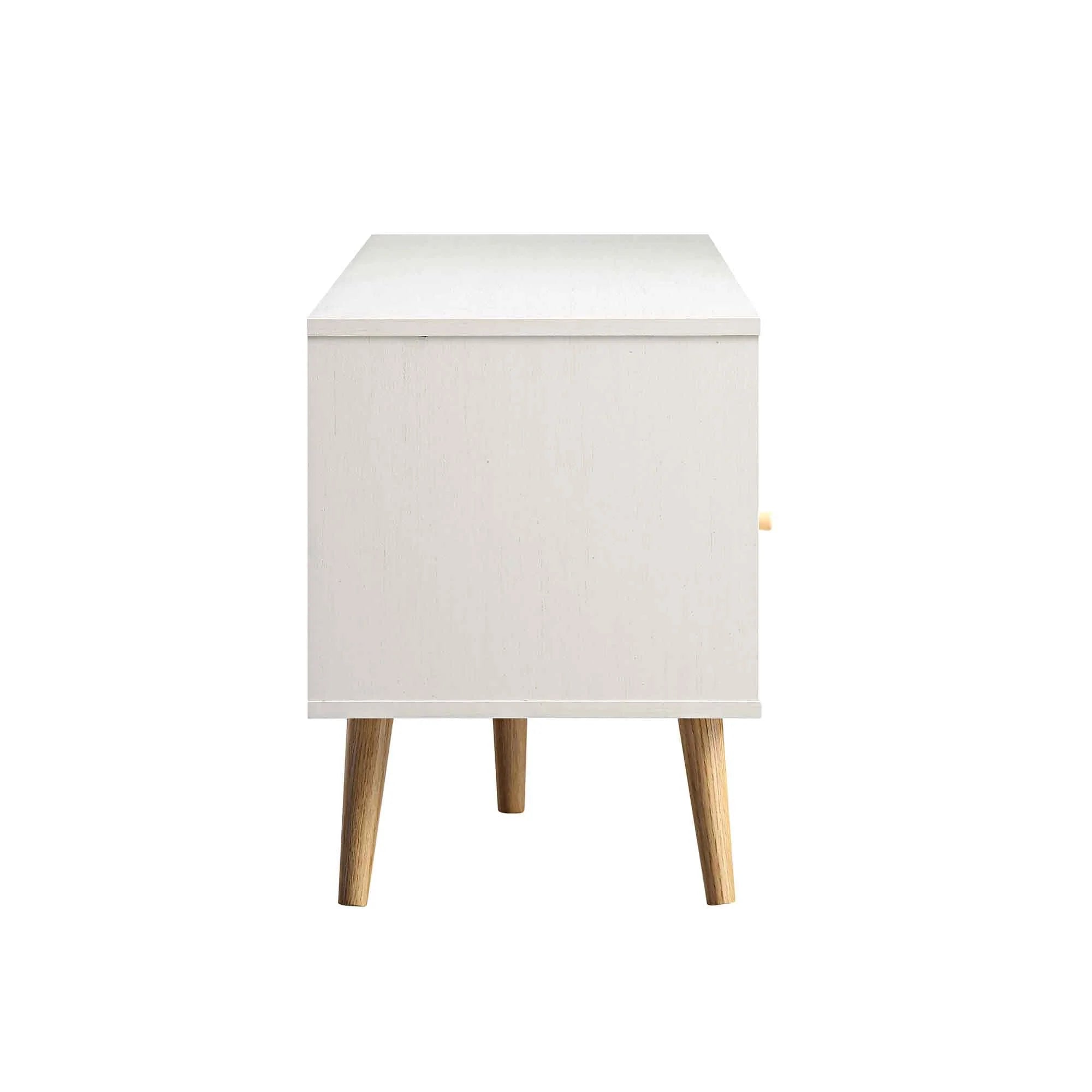 Frances Woven Rattan 160cm 3-Drawer TV Unit, White