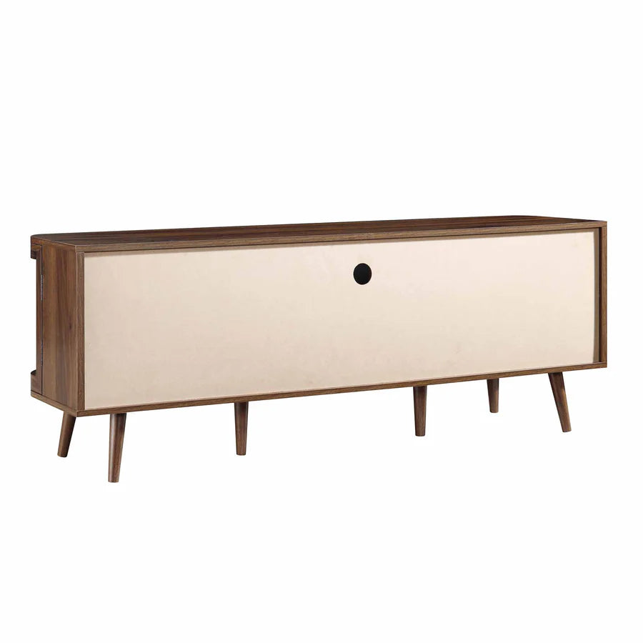 Izzy Curved Rattan 150cm TV Unit, Walnut
